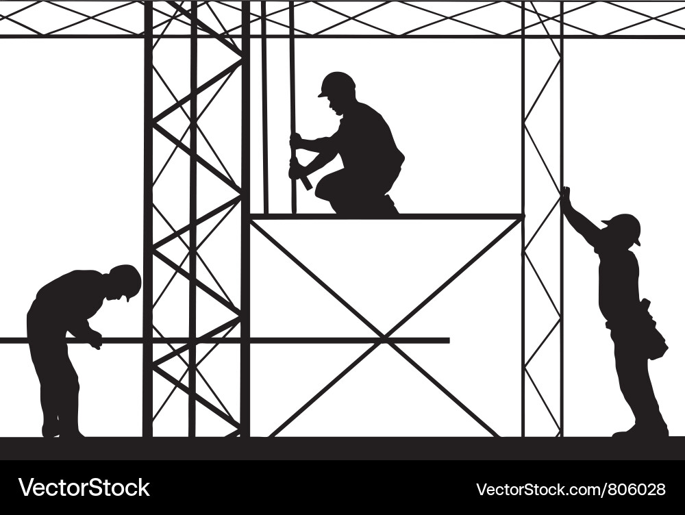 Construction Workers on Site vector image