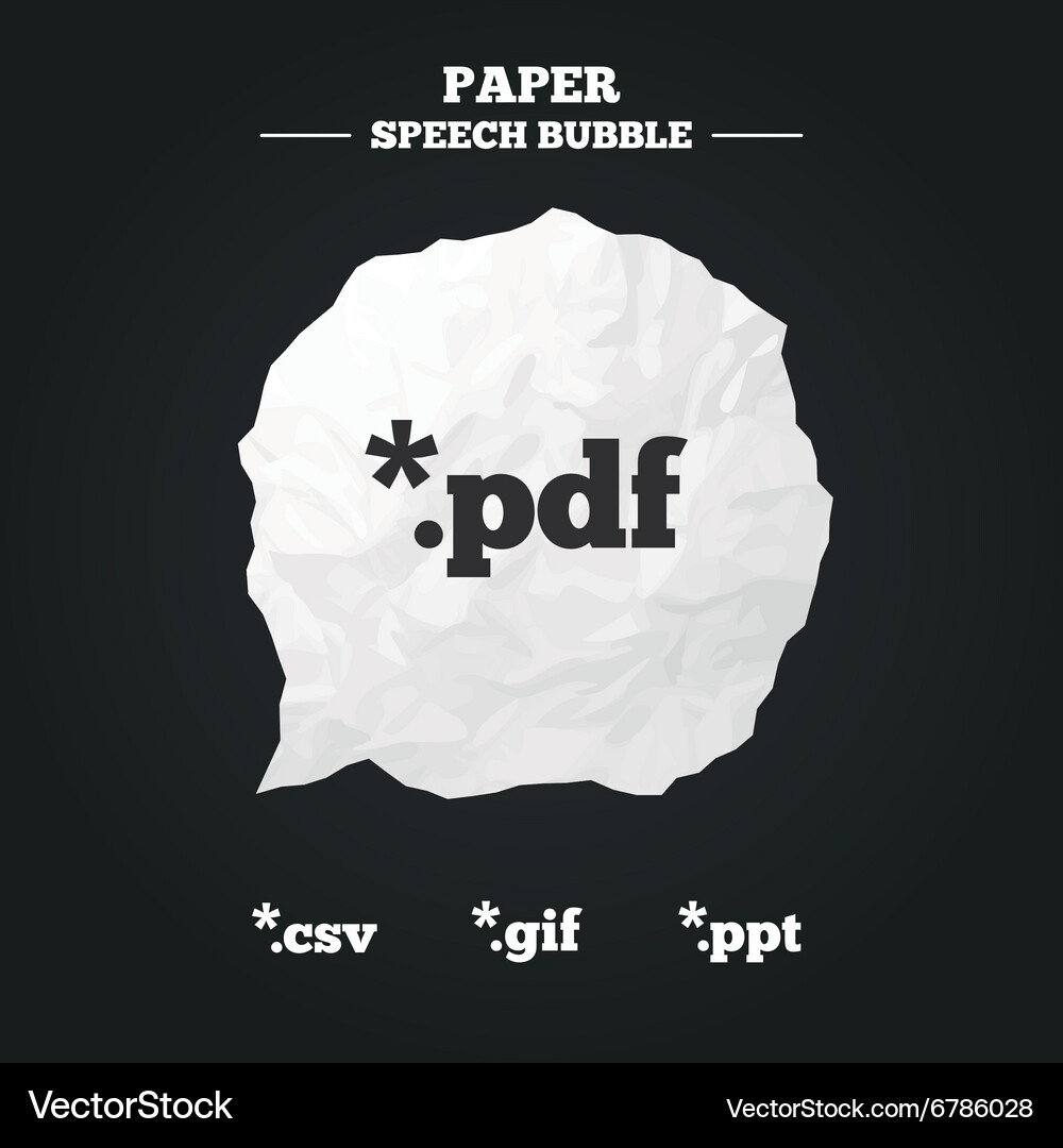 Document signs file extensions symbols Vector Image