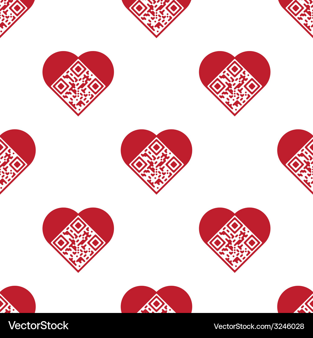 Heart Shaped QR Code Pattern Vector Image