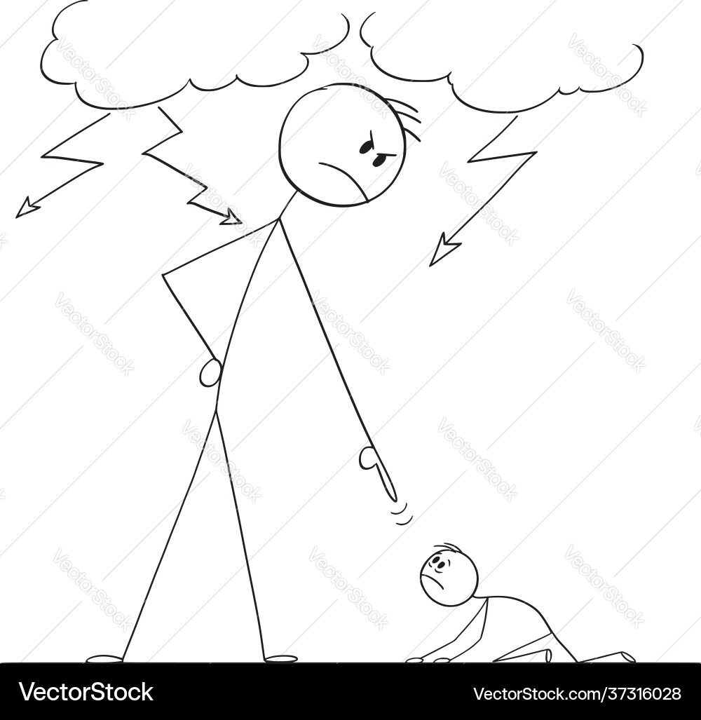 Man oppressing another using his power Man oppressing another using his power vector image