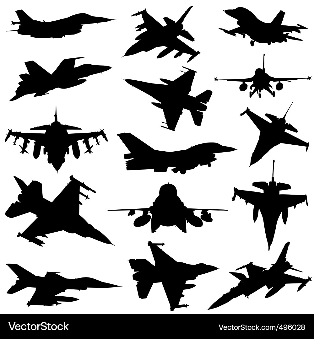 Military Aircraft Set vector image