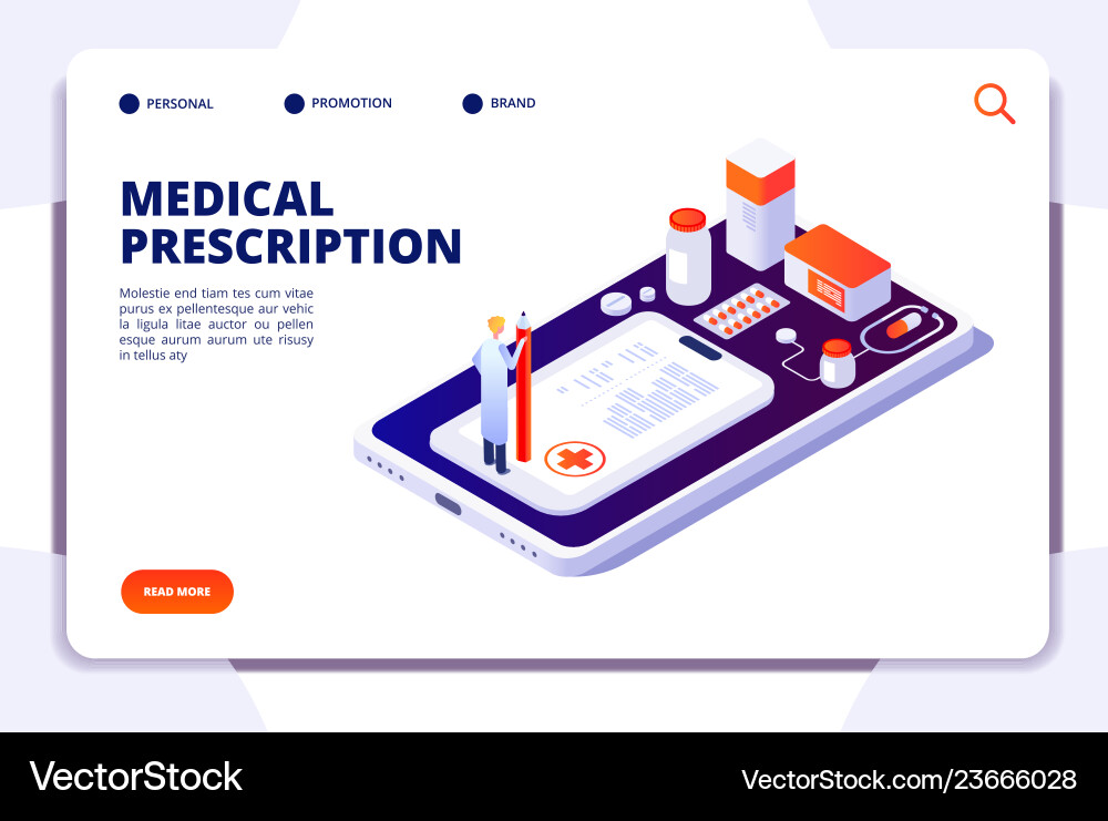 Pharmacy isometric landing page pharmacist Pharmacy isometric landing page pharmacist vector image