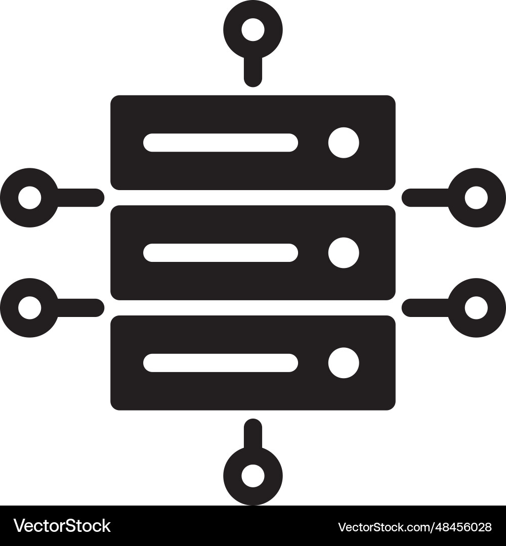 Server connestion linear icon data storage Vector Image