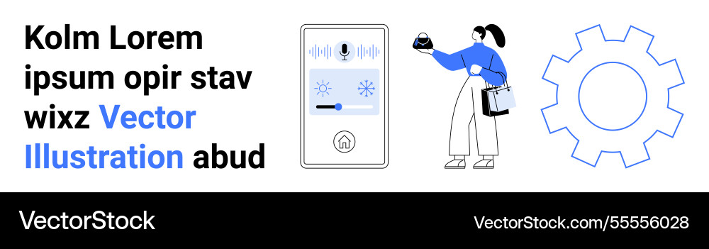 Smart home automation with virtual assistant Smart home automation with virtual assistant vector image