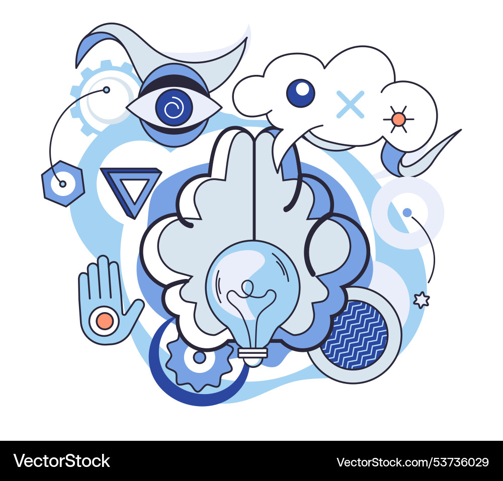Creative mind and abstract concepts visualizing Creative mind and abstract concepts visualizing vector image