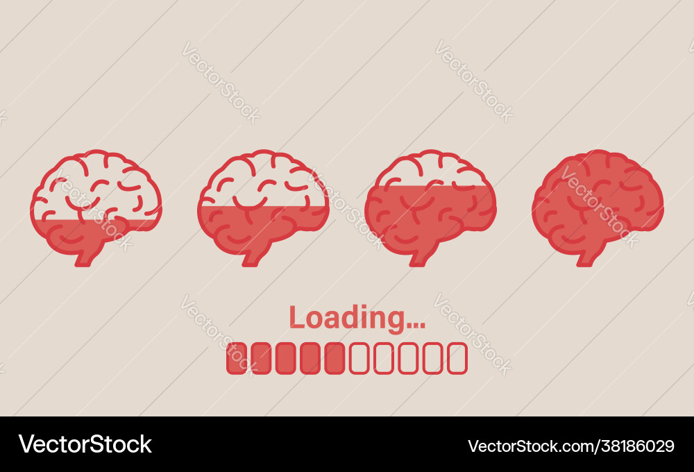 Loading Brain Progress Bar vector image