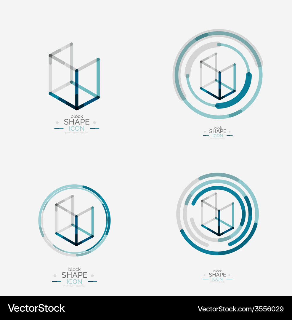 Minimal line design logo business icon block Vector Image