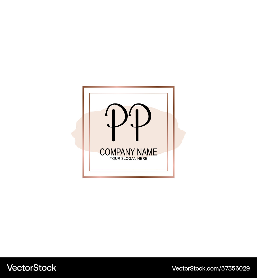 Minimalist handwritten pp initial logos with soft Minimalist handwritten pp initial logos with soft Vector Image
