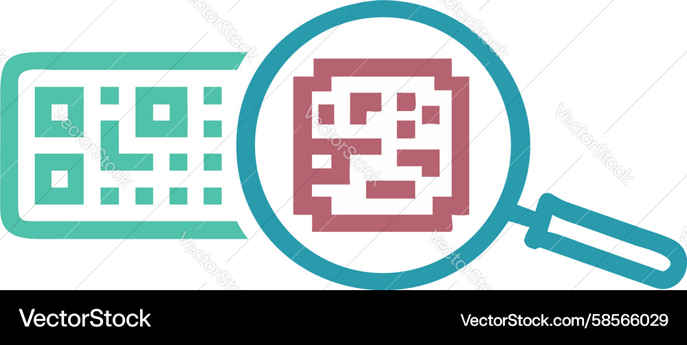 QR Code Scan with Magnifying Glass Vector Image