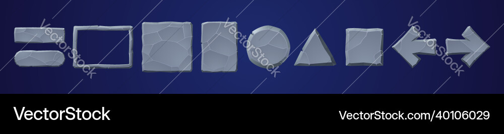 Stone Tablet UI Elements vector image