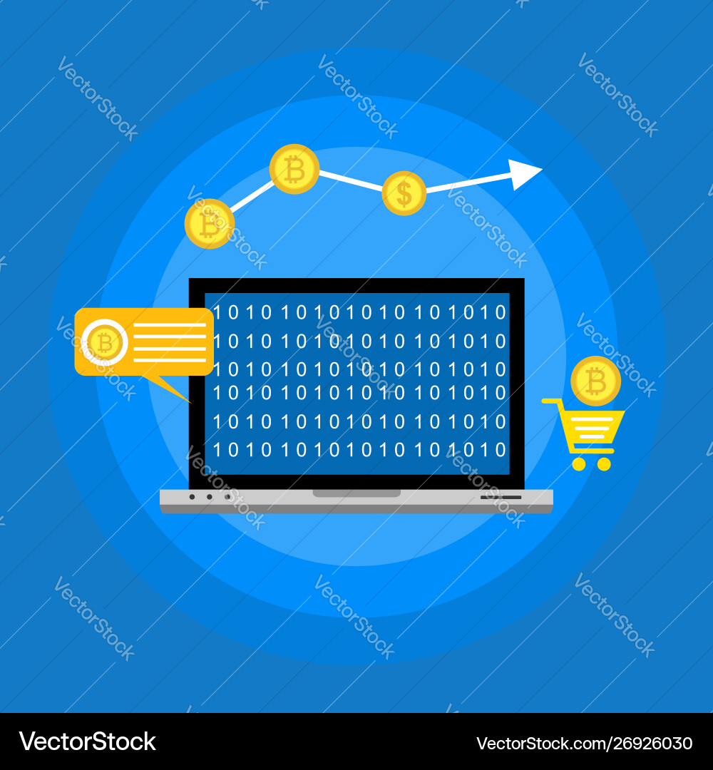 Blockchain scheme mining crypto currency server Blockchain scheme mining crypto currency server vector image