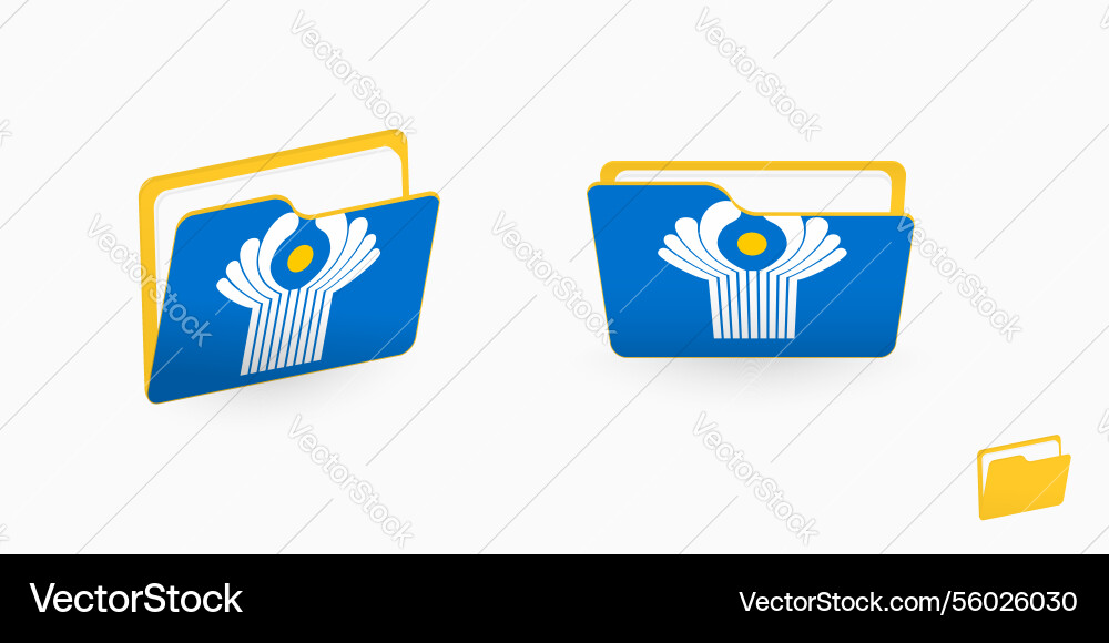 Cis flag on two type of folder icon Vector Image