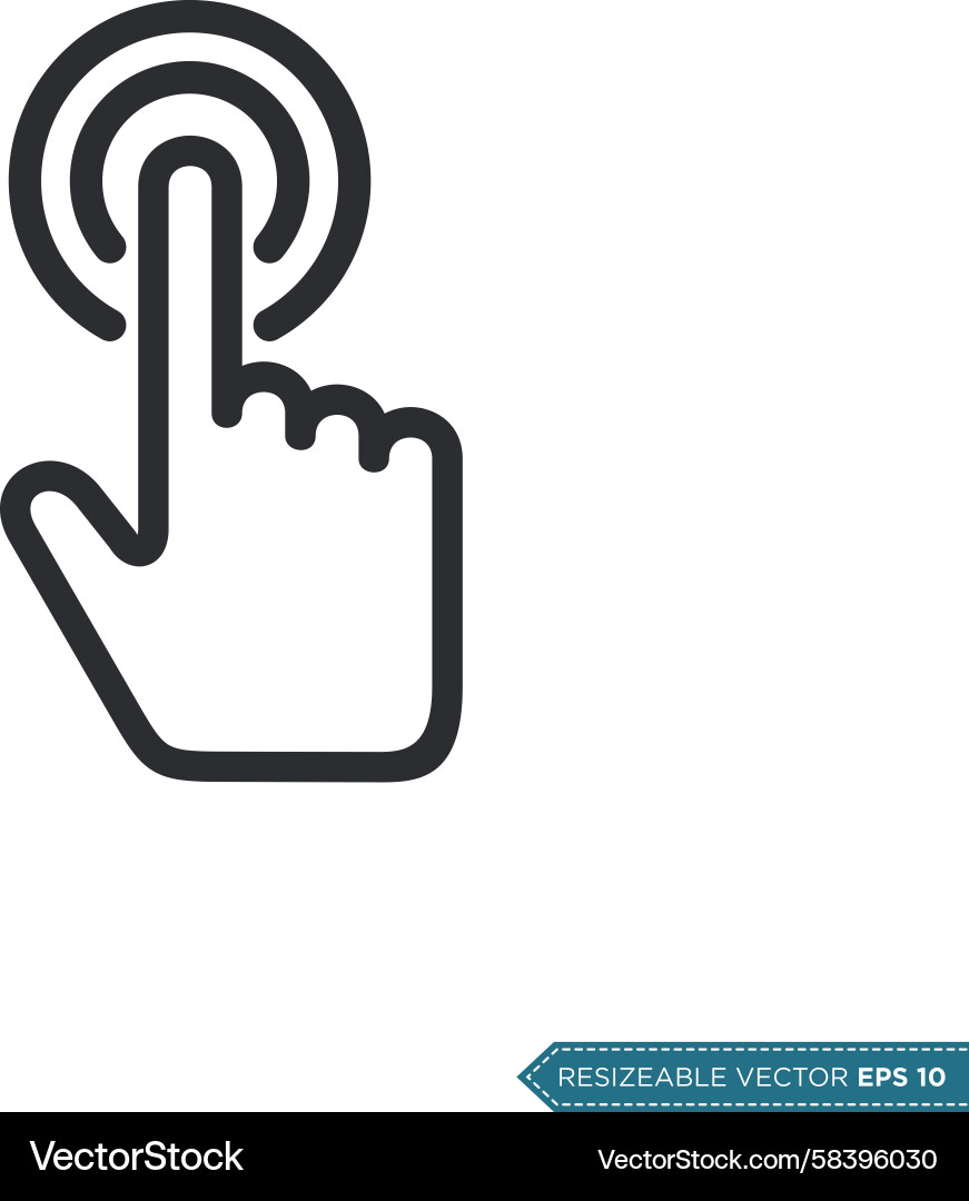 Click Pointer Icon - Flat Style Vector Image