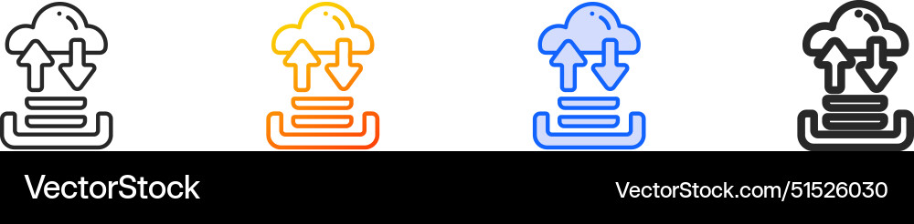 Cloud computing iconthin linear gradient blue Cloud computing iconthin linear gradient blue vector image