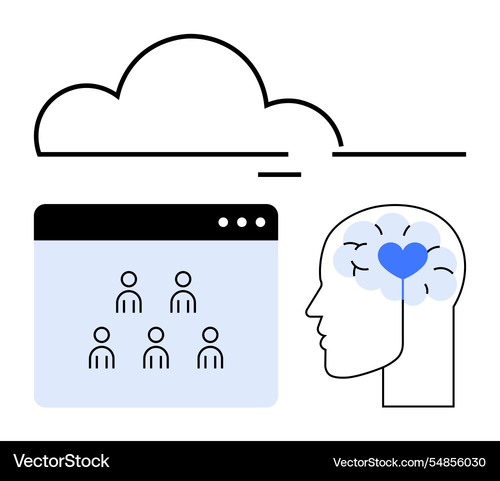 Cloud computing virtual collaboration Cloud computing virtual collaboration vector image