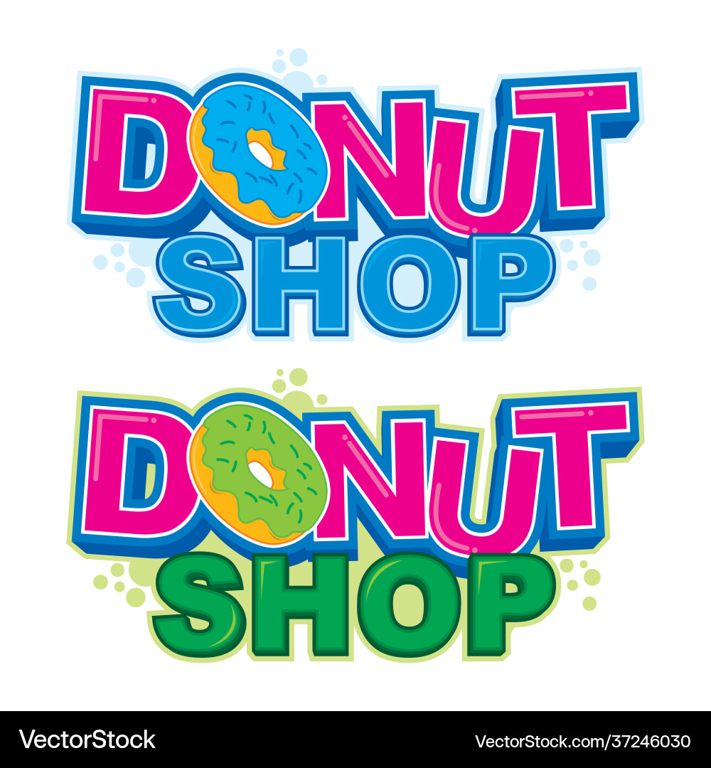 Donut shop logo Vector Image