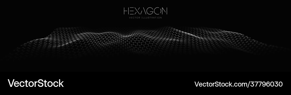 Dynamic Hexagon Wave Pattern vector image