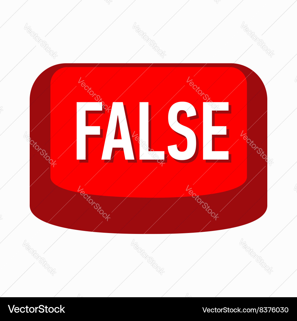 False red button icon simple style vector image