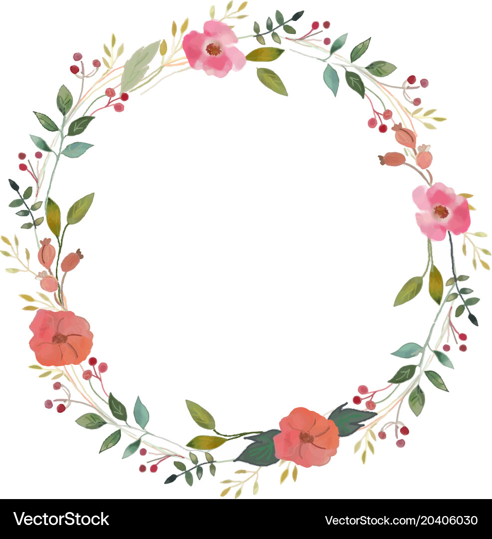 Floral Wreath Vector Image