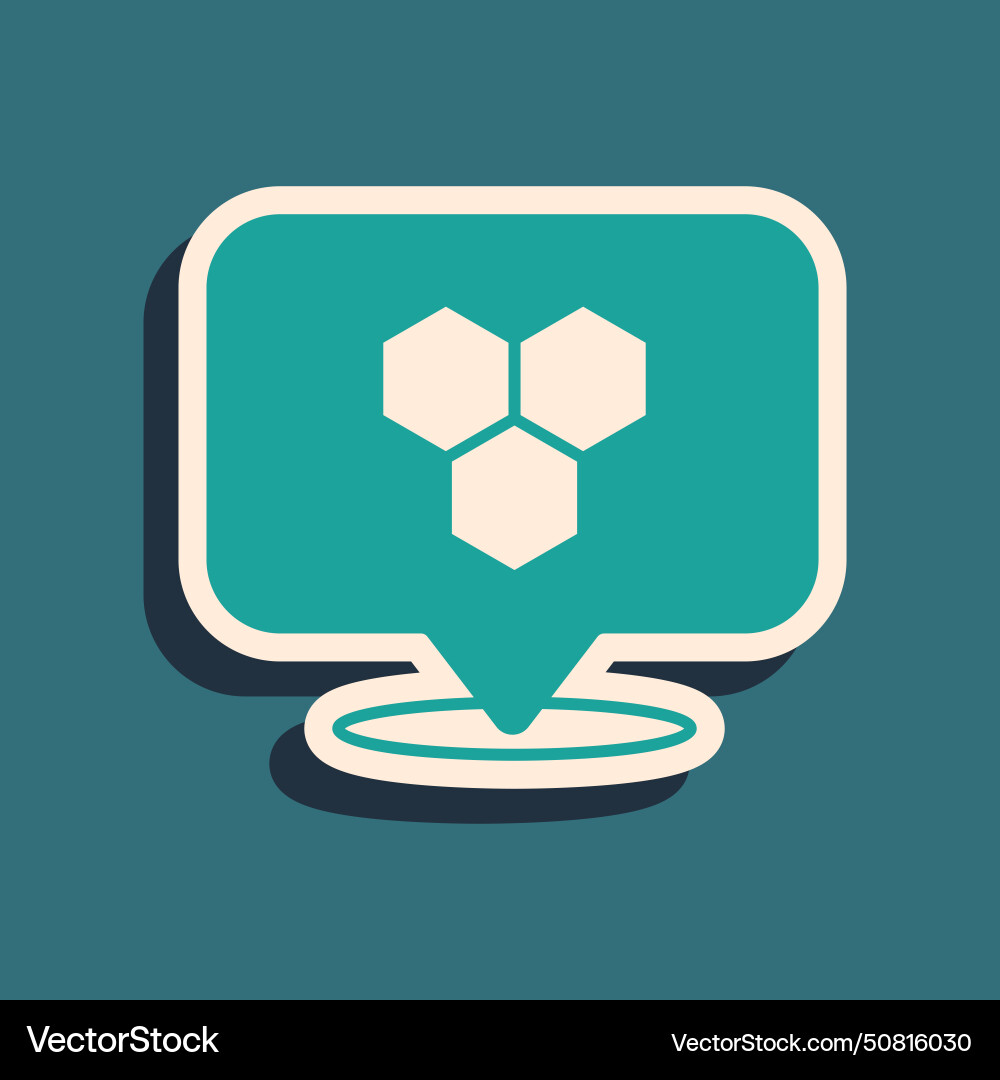 Green honeycomb bee location map pin pointer icon Vector Image