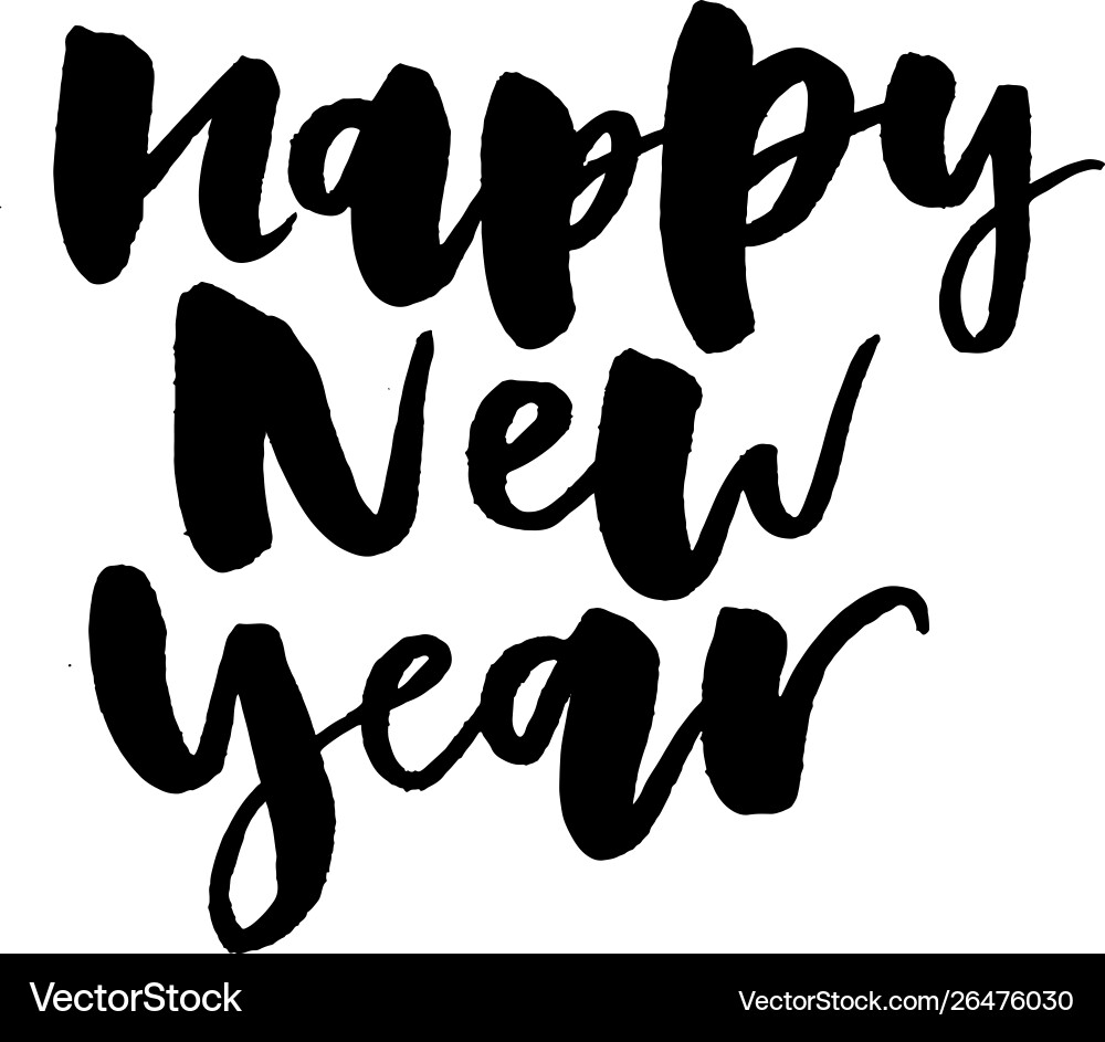 Happy new 2018 year holiday with lettering vector image