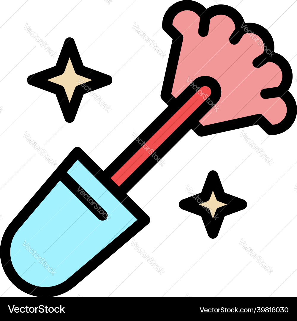 Manicure brush icon color outline Manicure brush icon color outline vector image