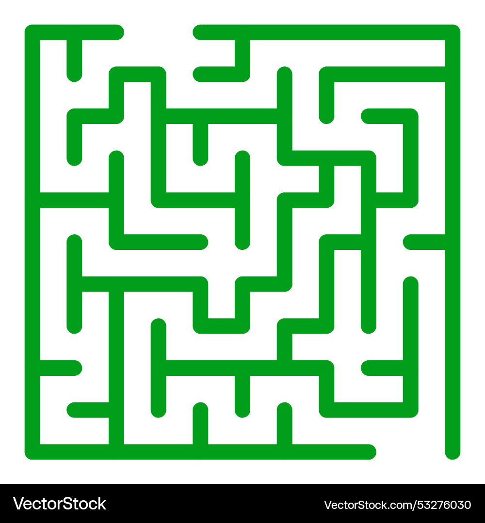 Maze shape design element there is one entrance Maze shape design element there is one entrance vector image