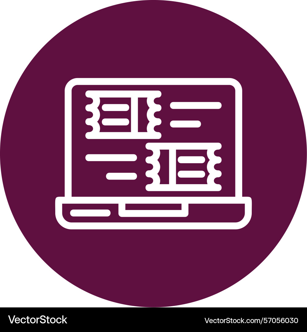 Ticketing system line circle style icon design vector image
