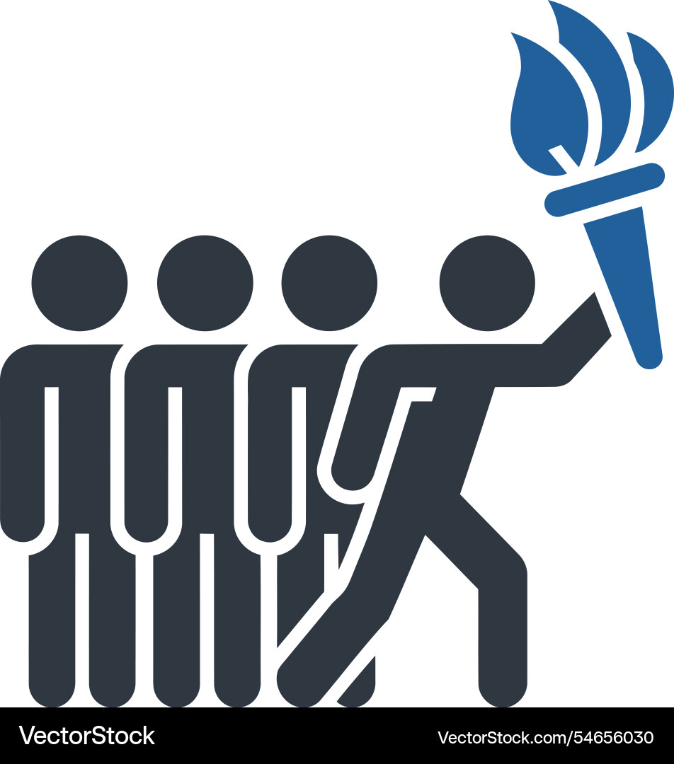 Torch relay running icon Vector Image