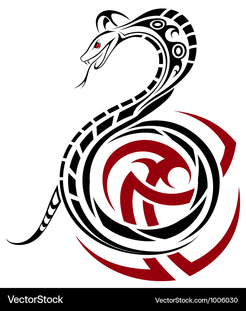Tribal Snake Tattoo - Cobra – Royalty-Free Vector | VectorStock, image size:855x1080