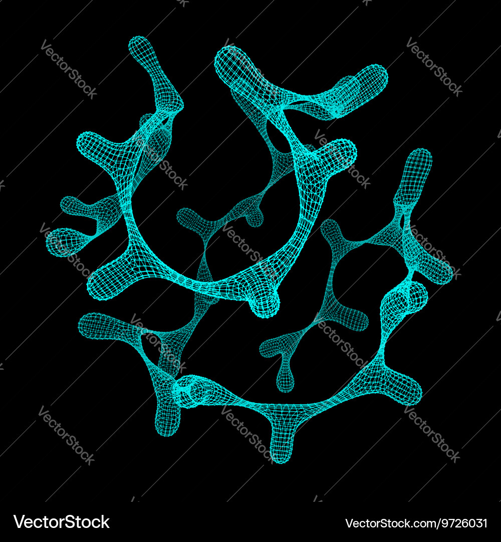 3d connection structure technology style Vector Image