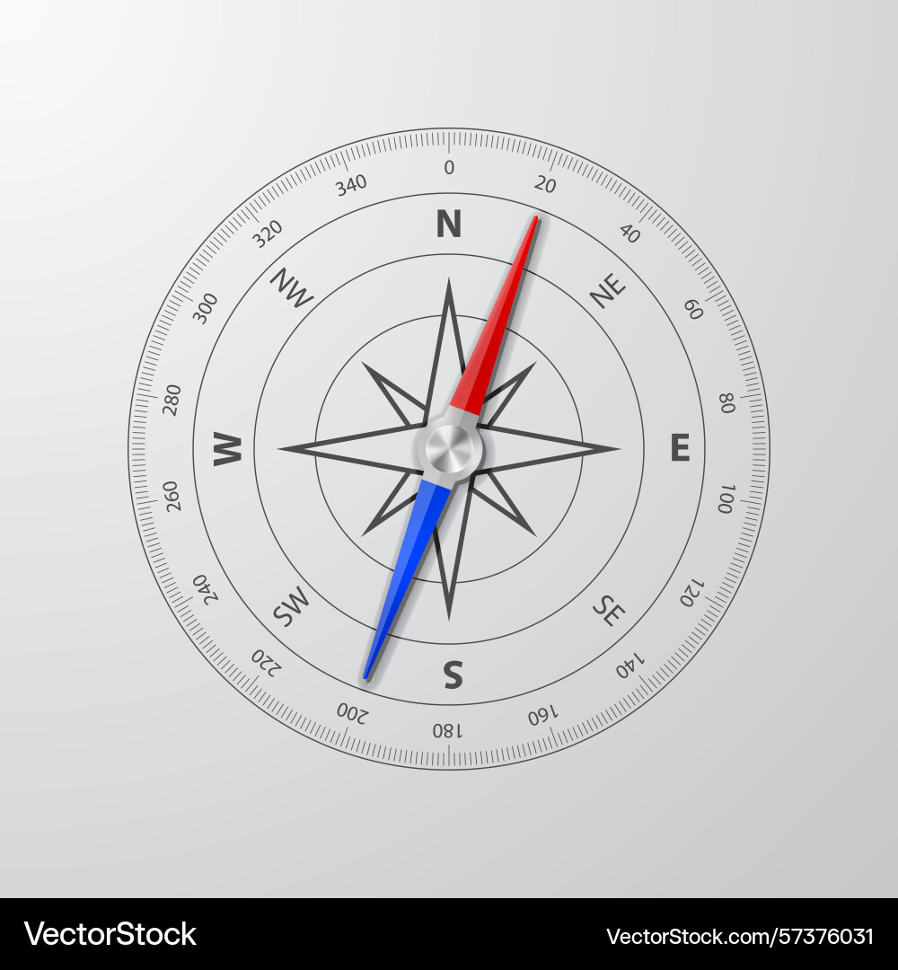 Compass realistic icon for navigation Compass realistic icon for navigation vector image