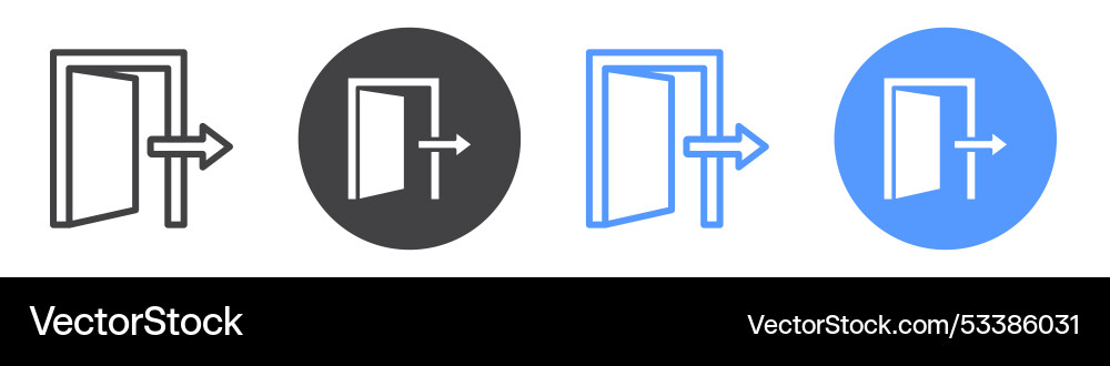 Exit icon flat line symbol set Exit icon flat line symbol set vector image
