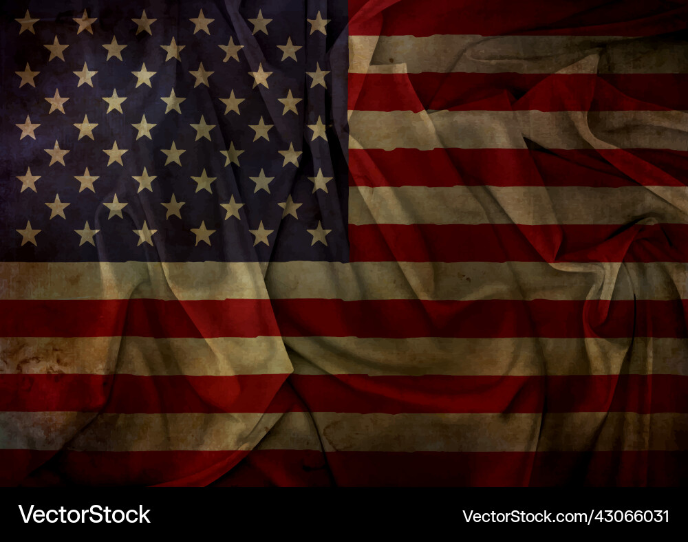 Grunge American Flag Background Vector Image
