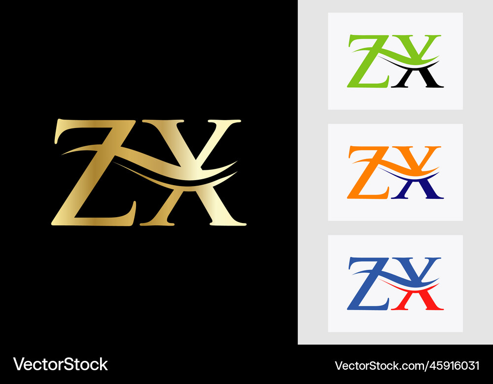 Initial monogram letter zx logo design – Royalty-Free Vector