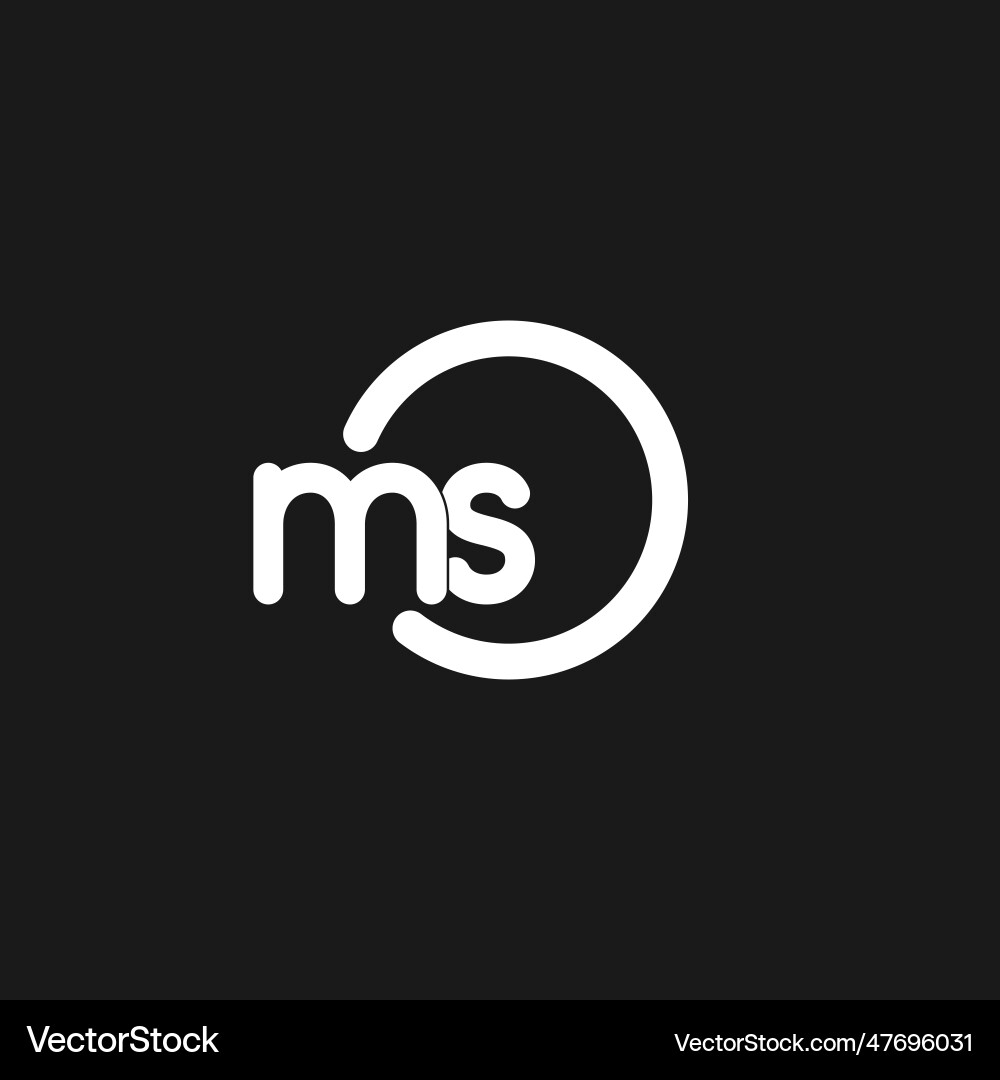 Initials ms logo monogram with simple circles Initials ms logo monogram with simple circles Vector Image