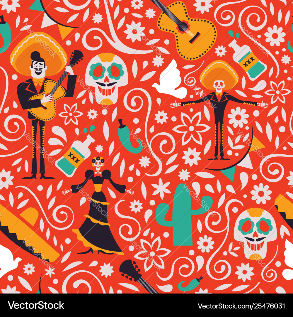 Mexico culture seamless pattern background Mexico culture seamless pattern background vector image