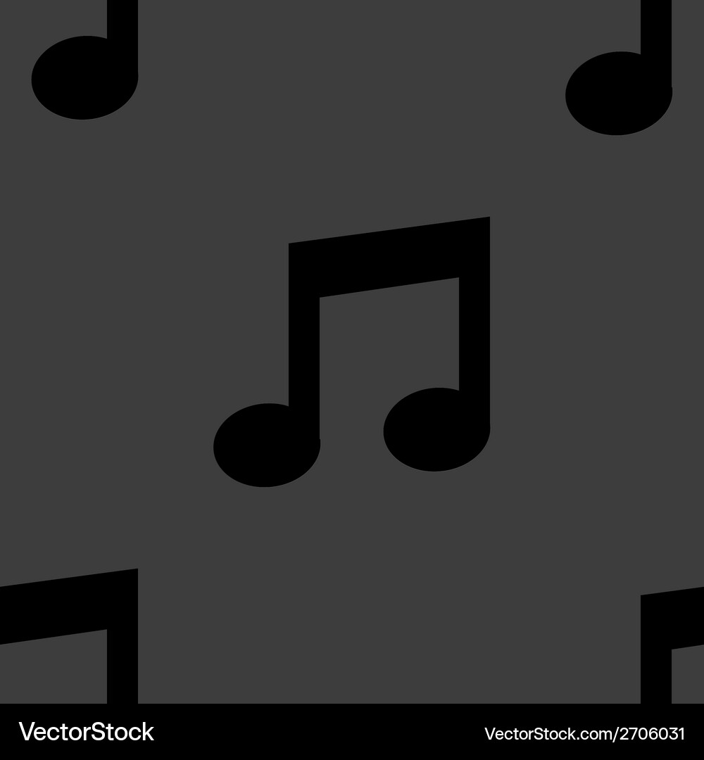 Music note web icon flat design seamless pattern Vector Image