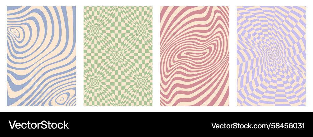 Psychedelic Wavy Patterns Vector Image