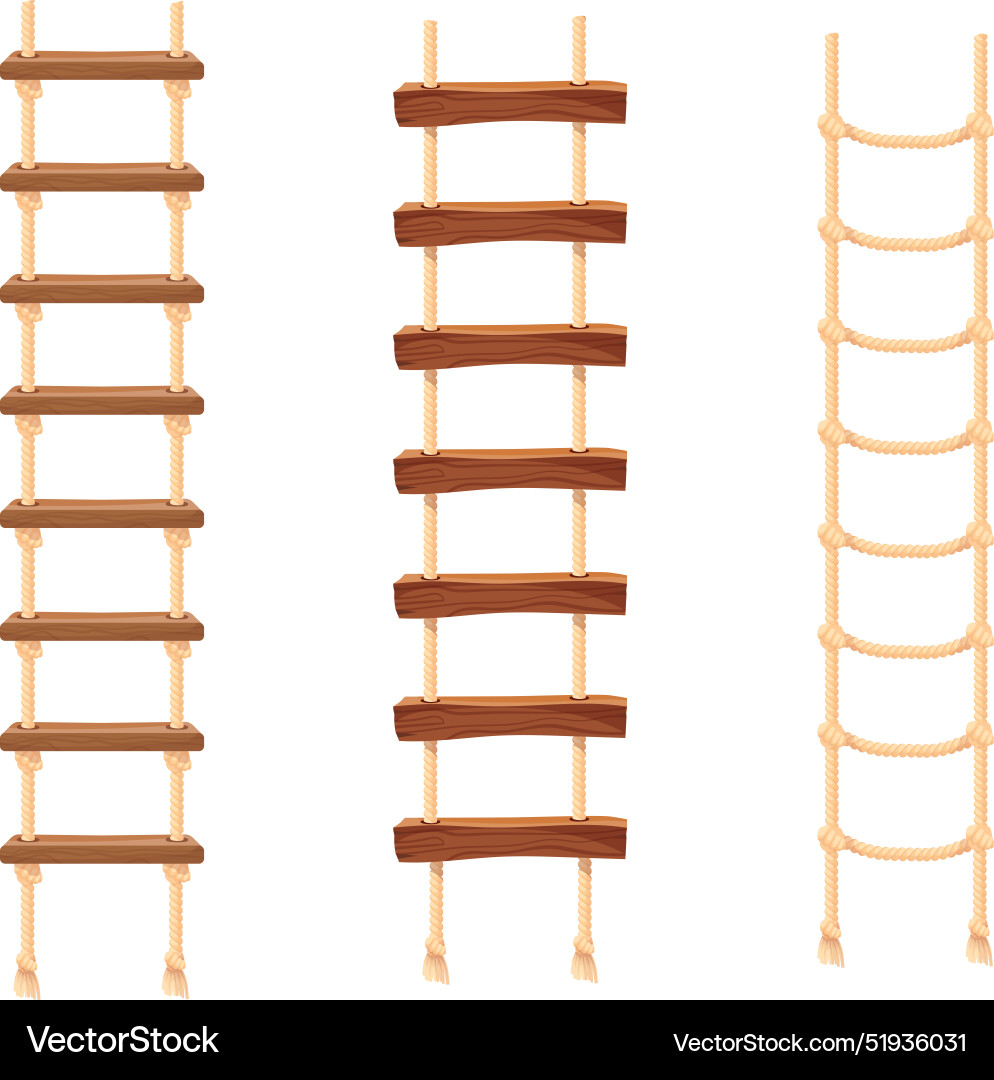 Rope Ladder - Wooden Steps Royalty Free Vector Image