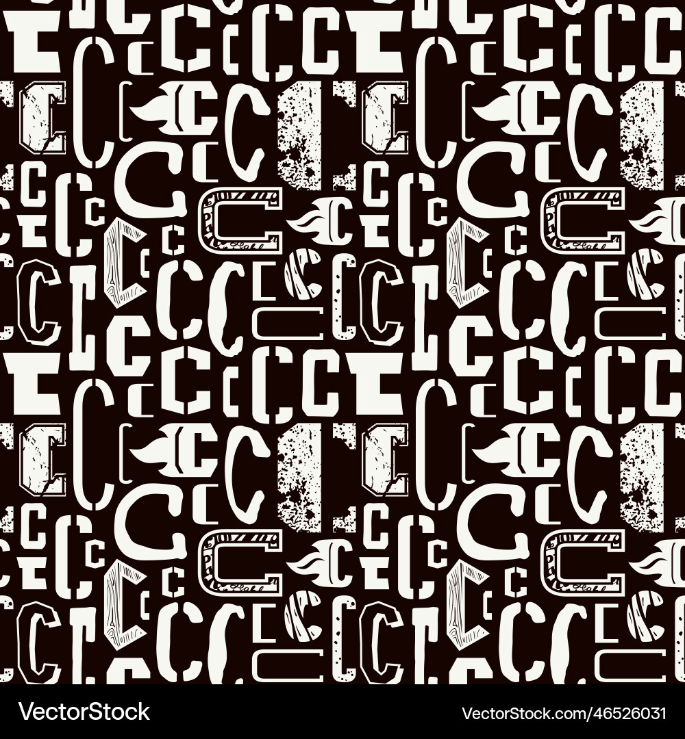 Seamless pattern with letters c in typographic Seamless pattern with letters c in typographic vector image