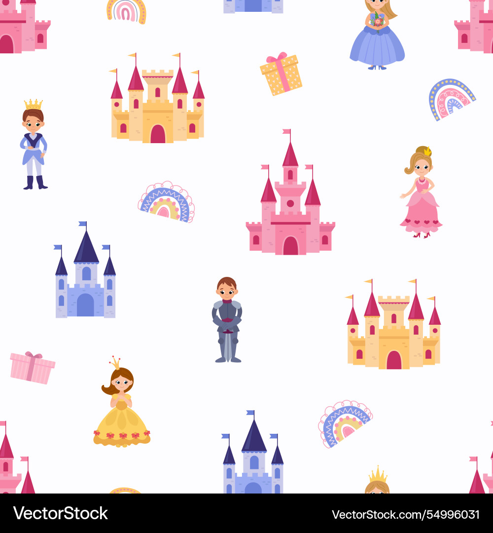 Seamless pattern with princesses Vector Image