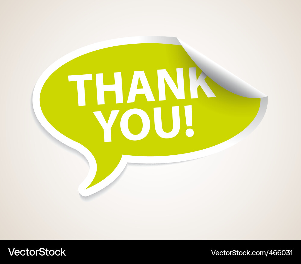 Thank You Speech Bubble Sticker vector image