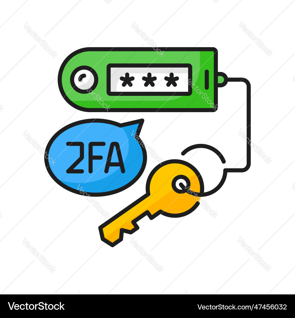 2fa two factor verification icon security code Vector Image