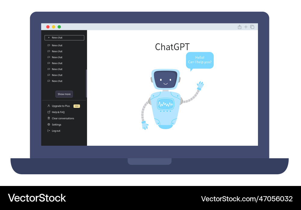 ChatGPT Interface & AI Chat vector image