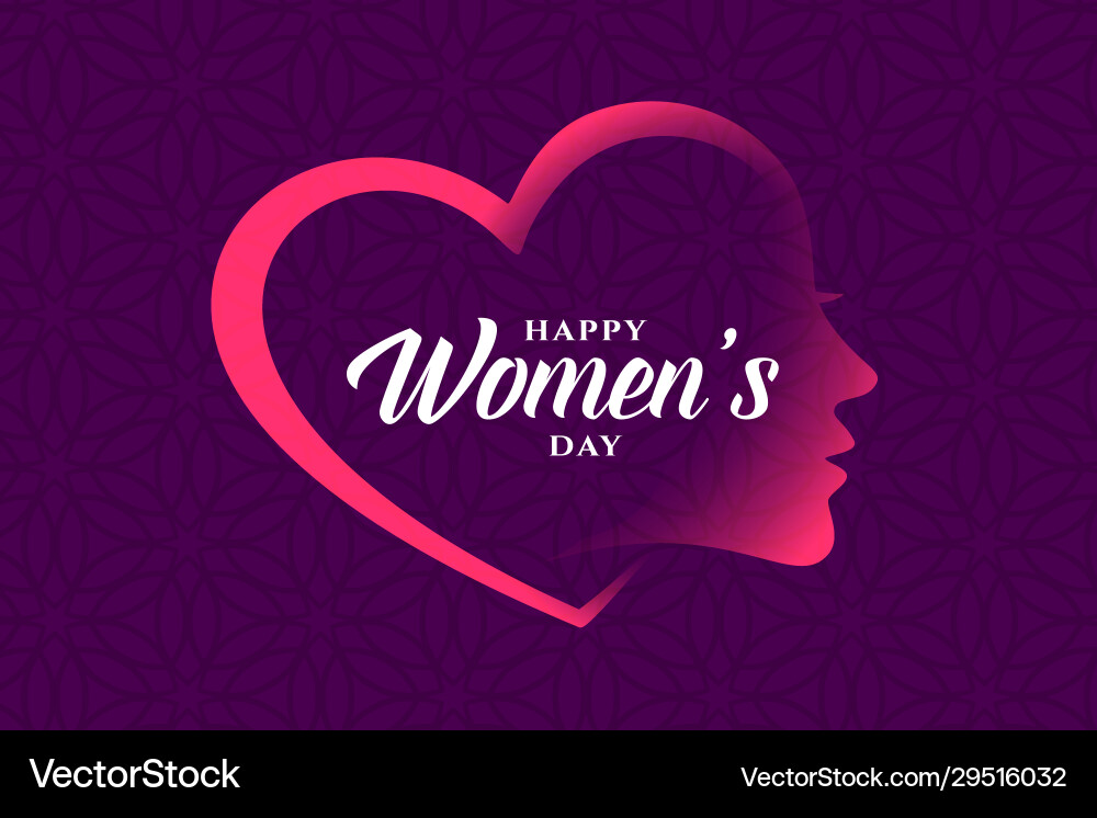 Creative heart and face womens day banner Creative heart and face womens day banner vector image