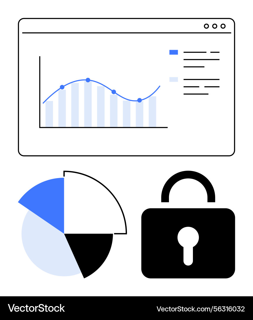 Data Analysis & Security Charts vector image
