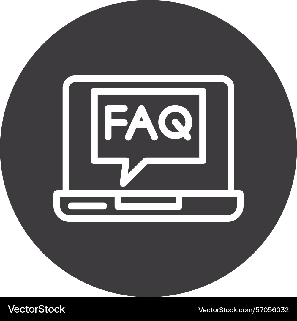 Faq line circle style icon design Vector Image