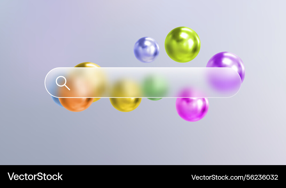 Glass search bar transparent web button website Glass search bar transparent web button website vector image