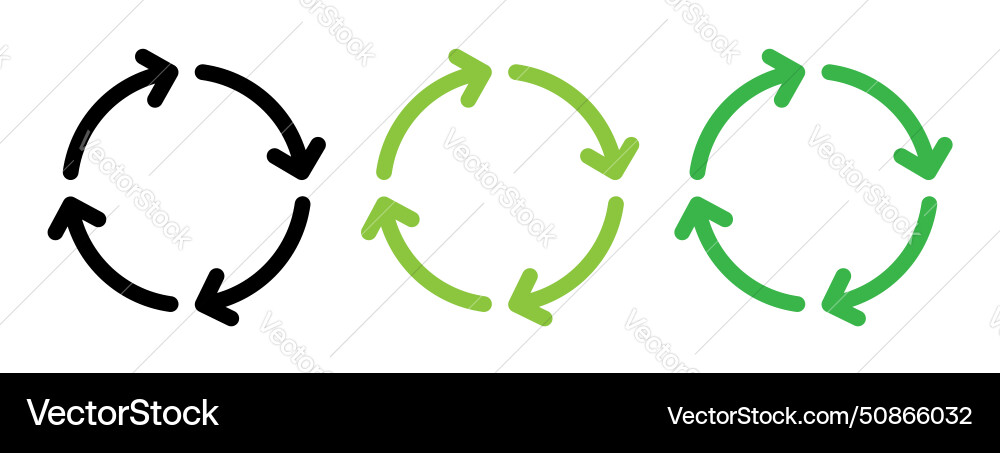 Life cycle icon set circle arrow method symbol vector image